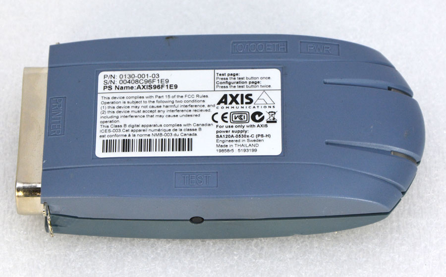 AXIS 5400+ NETWORK NETWORK PRINTSERVER RJ45 10/100 Mbit LPT PARALLEL