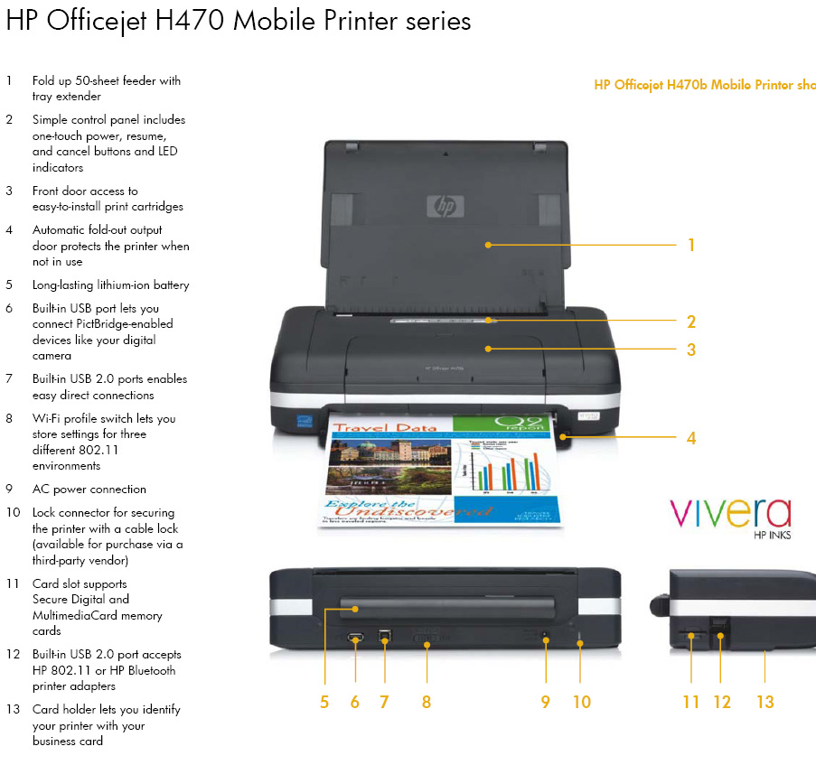 WIRELESS PRINTER HP H470 SUCCESSOR DESKJET 460 USB + BLUETOOTH FOR WIN