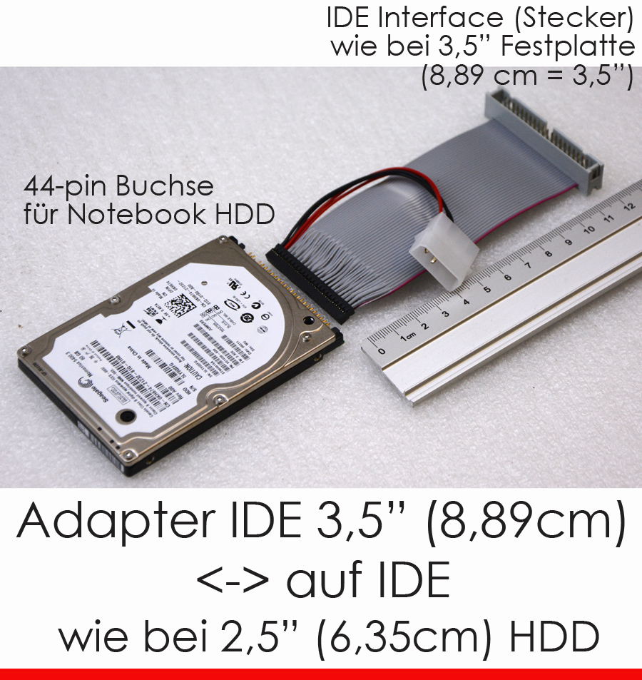 KABEL CABLE ADAPTER 2,5" IDE NOTEBOOK FESTPLATTE FEMALE 3,5