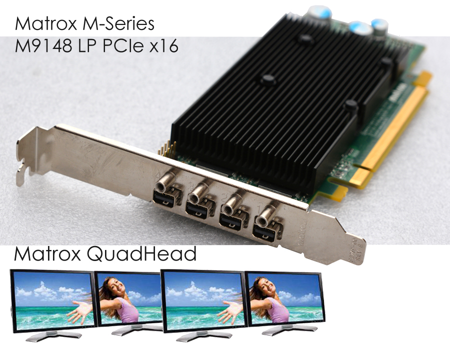 Quadhead Matrox Graphics Card for 4 Monitors 1GB PCIe x16 mDP