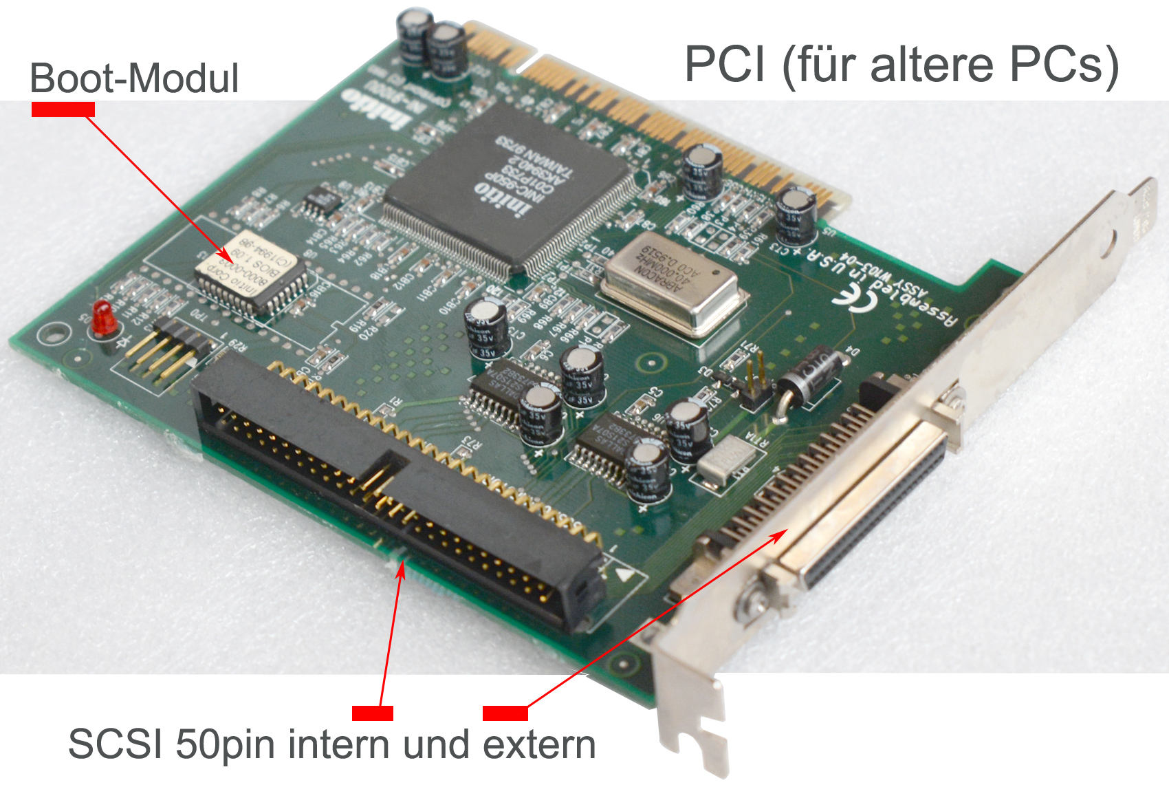 SCSI Controller PCI IN9100U To 50PIN SCSI Cable For Dat Jaz Zip Drive