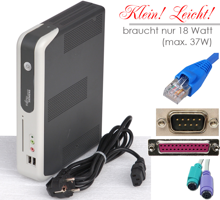 Mini PC Fujitsu S550 - AMD 2100+ 1Go RAM 80Go HDD - 2xRS232 PCI #TC57