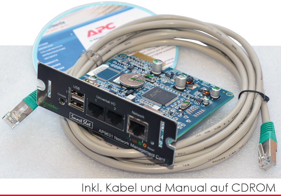 APC Schneider ap9631 Scheda di Rete Network Management Card USB CD