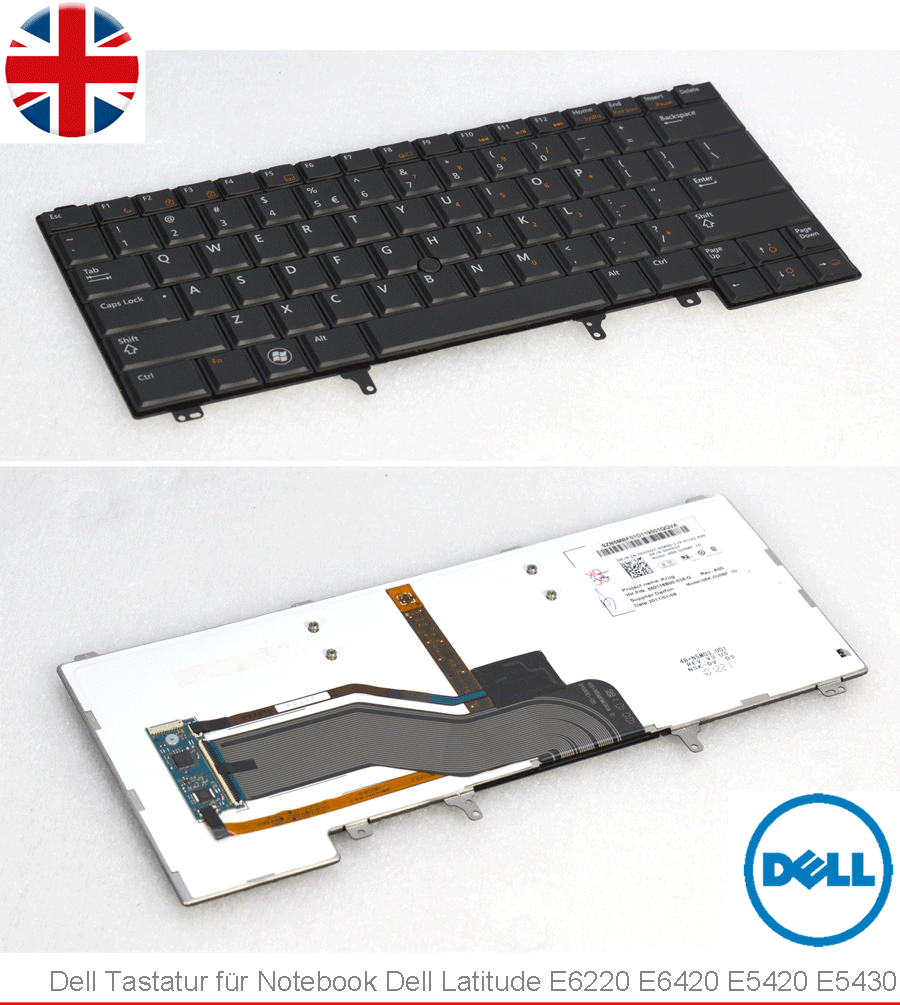 Tastiera QWERTY UK Per Dell Latitude E6230 - Compatibile Con E6220, E6430, E6440