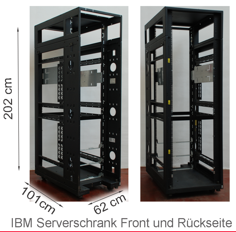 IBM SERVERSCHRANK NETZWERKSCHRANK 1 METER TIEF LEICHT BEWEGLICH AUF