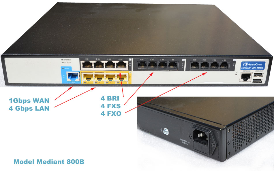 Audiocodes Mediant 800B VoIP Gateway Gige 4 Bri 4 Fxs 4 Fxo P/N